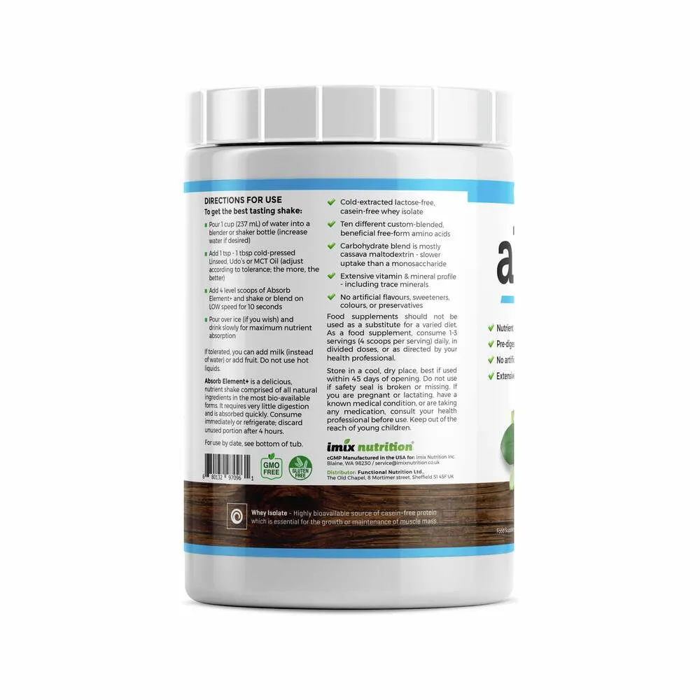 Absorb Element+ Unsweetened Chocolate - 1kg | Imix Nutrition