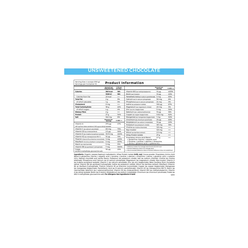 Absorb Element+ Unsweetened Chocolate - 1kg | Imix Nutrition