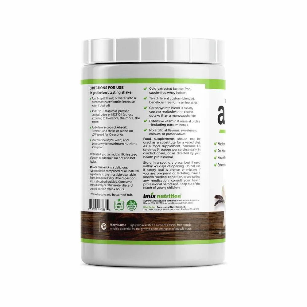 Absorb Element+ Unsweetened Vanilla – 1kg | Imix Nutrition