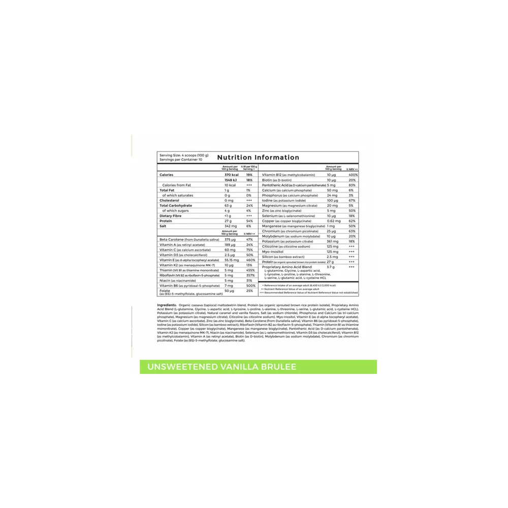 Absorb Element+ Vegan Unsweetened Vanilla Brulée - 1kg | Imix Nutrition