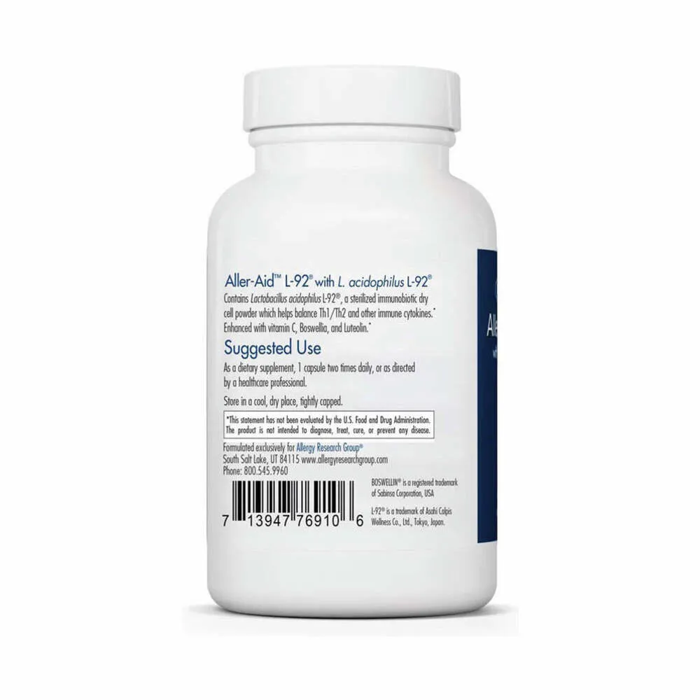 Aller Aid L92 - 60 Capsules | Allergy Research Group