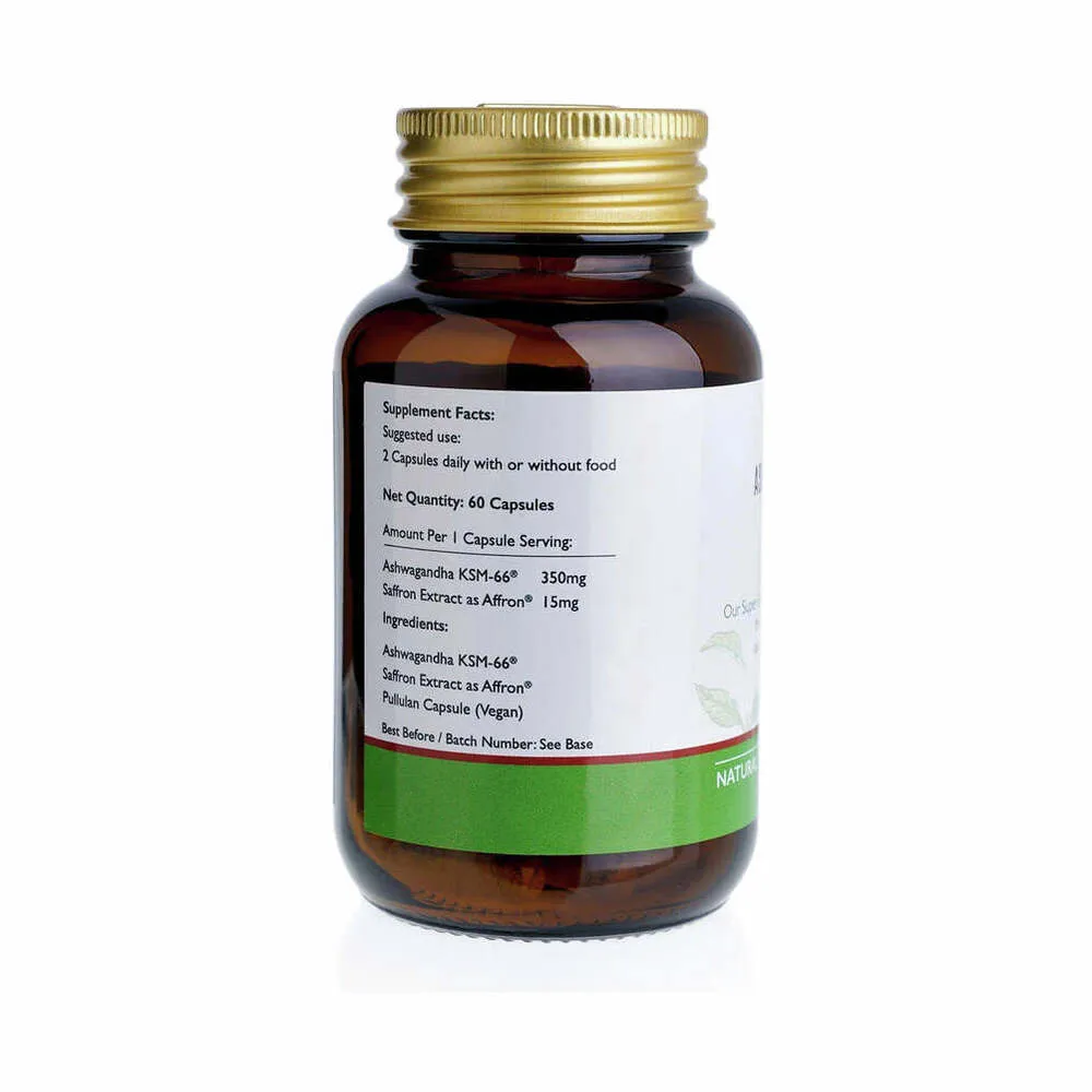 Ashwagandha KSM-66 + Saffron Extract - 60 Capsules | Super Botanic