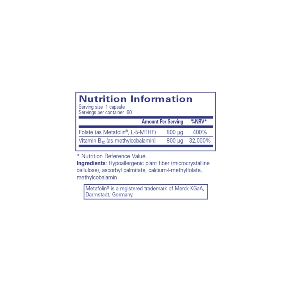 B12 Folate - 60 Capsules | Pure Encapsulations