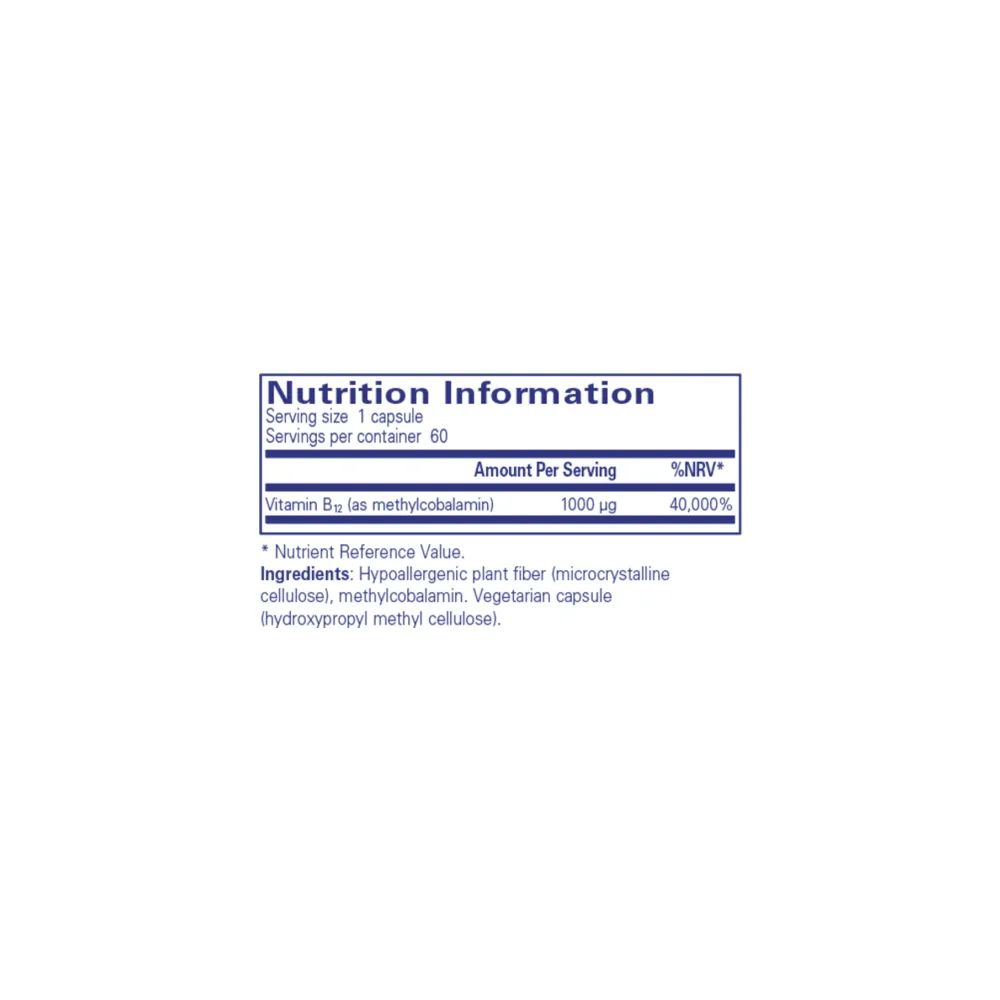 B12 (methylcobalamin) - 60 Capsules | Pure Encapsulations