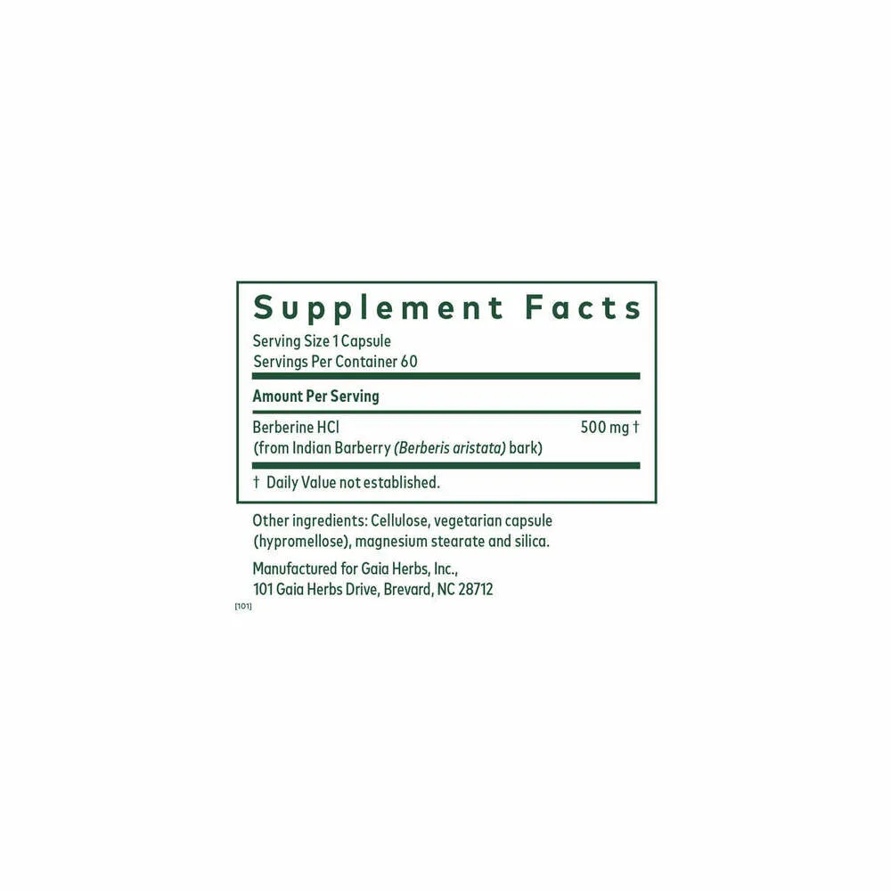 Berberine Metabolic 500mg - 60 Capsules | Gaia Herbs