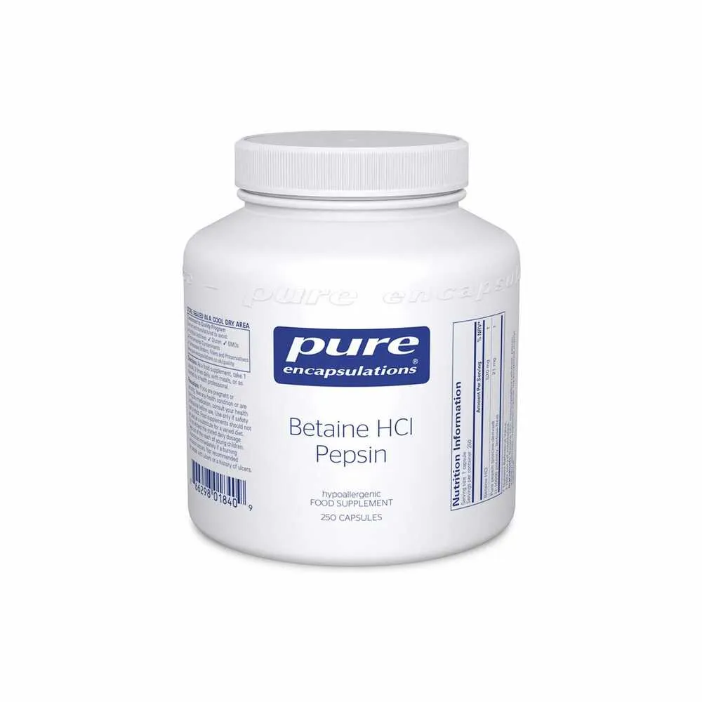 Betaine HCl Pepsin - 250 Capsules | Pure Encapsulations