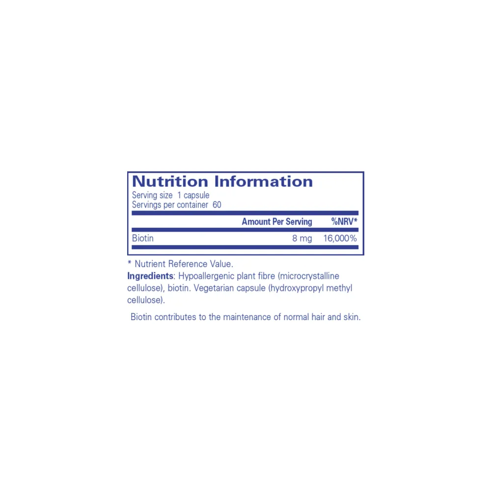 Biotin 8mg - 60 Capsules | Pure Encapsulations
