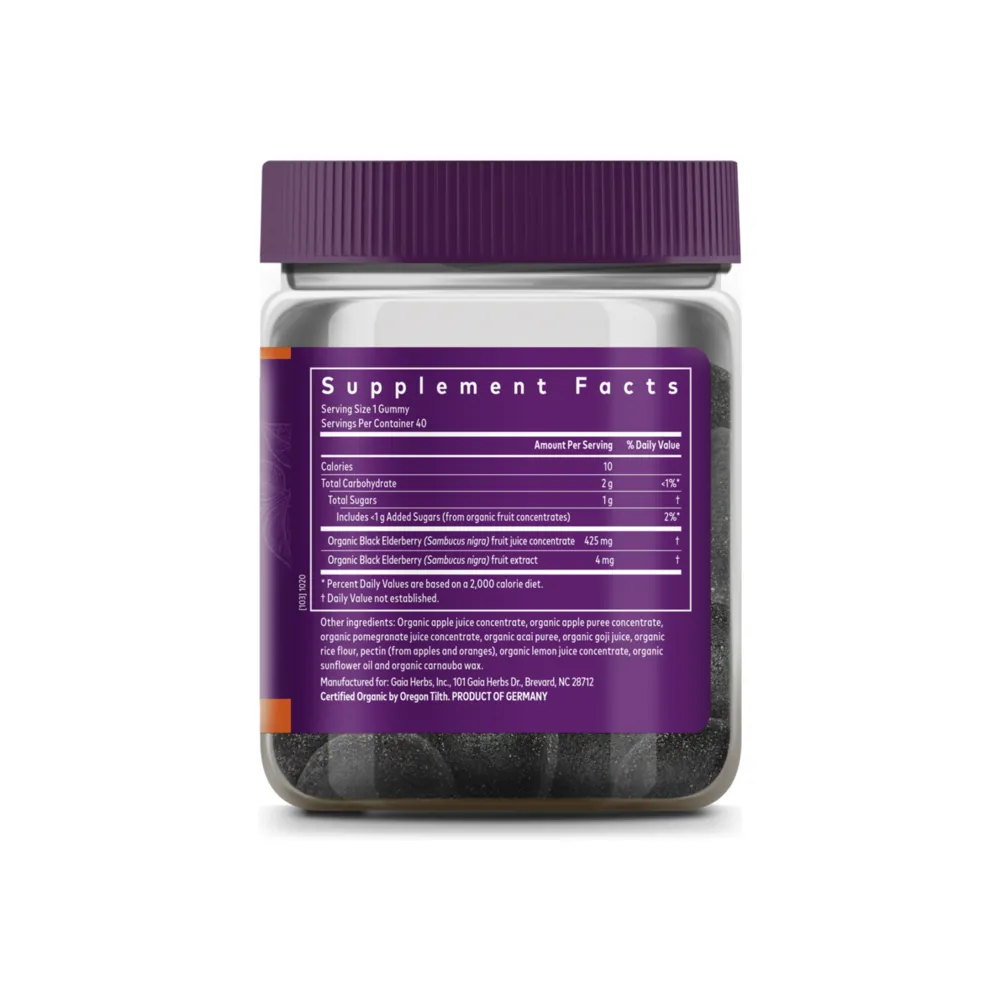 Black Elderberry Kids Daily Gummies - 40 Gummies | Gaia Herbs