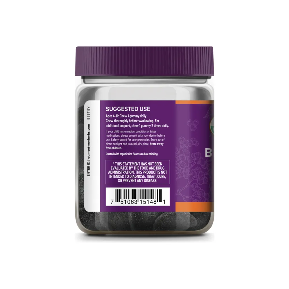 Black Elderberry Kids Daily Gummies - 40 Gummies | Gaia Herbs