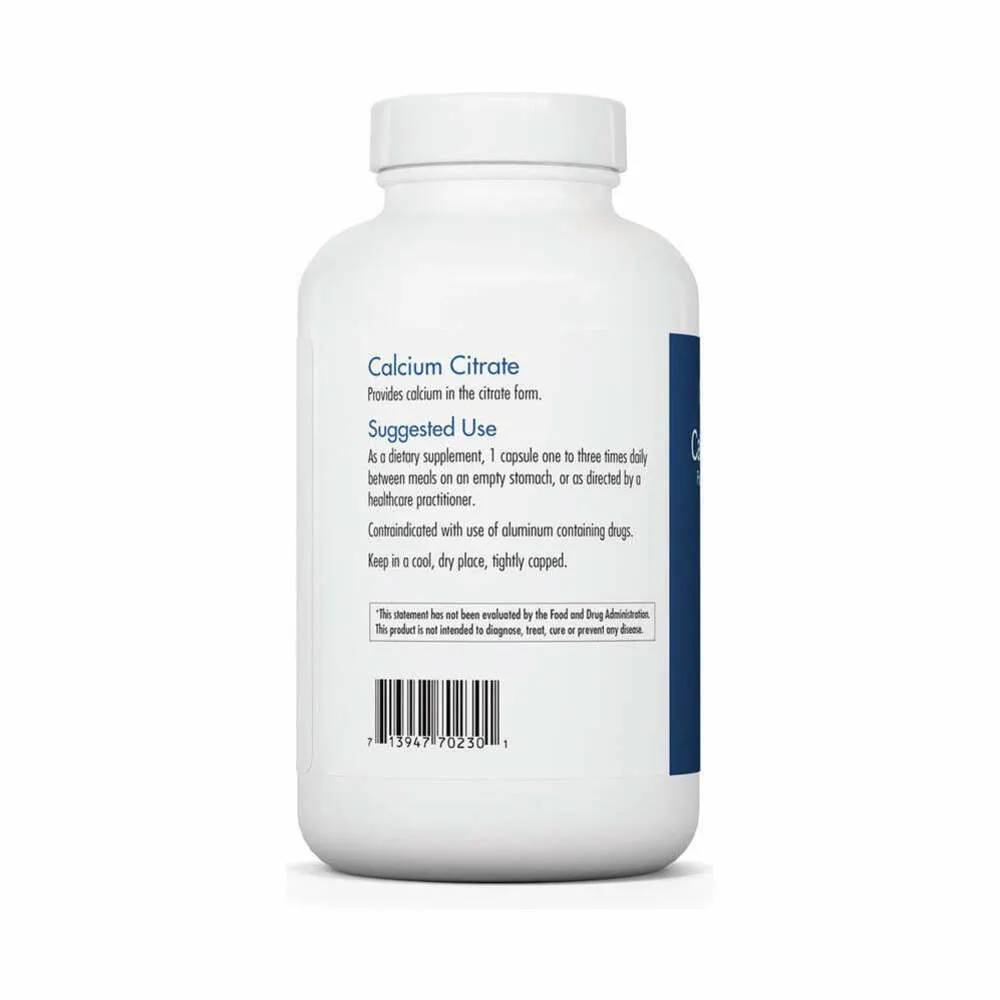 Calcium Citrate - 180 Capsules | Allergy Research Group