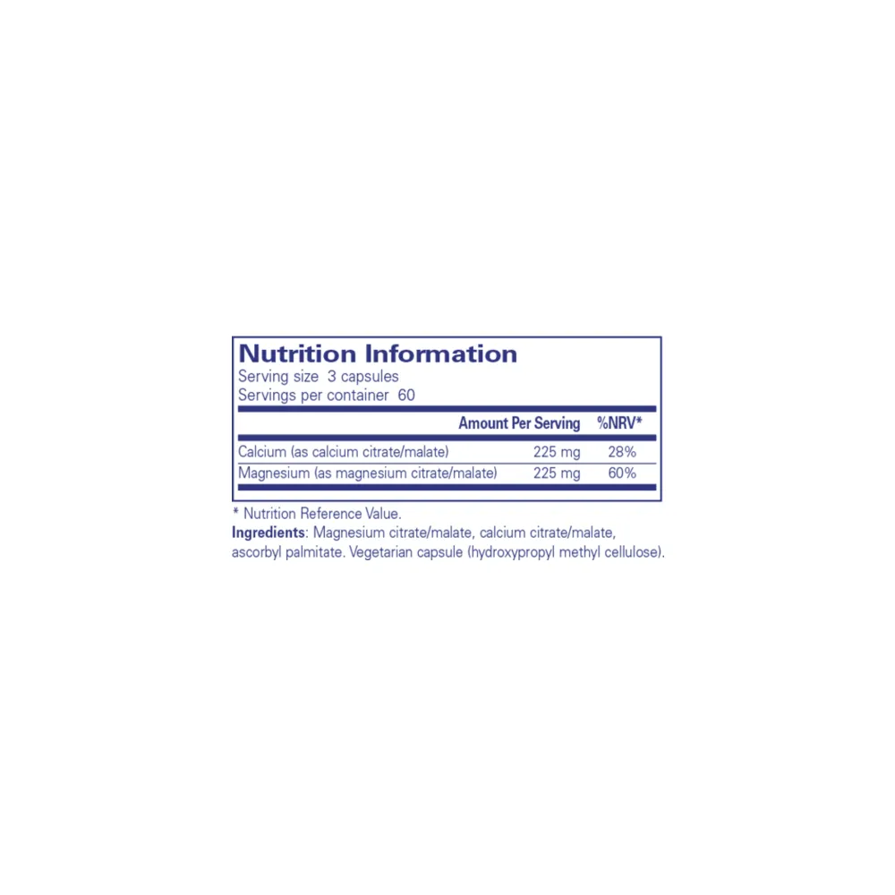 Calcium Magnesium (citrate/malate) - 180 Capsules | Pure Encapsulations