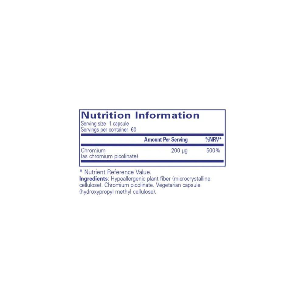 Chromium (picolinate) 200mcg - 60 Capsules | Pure Encapsulations