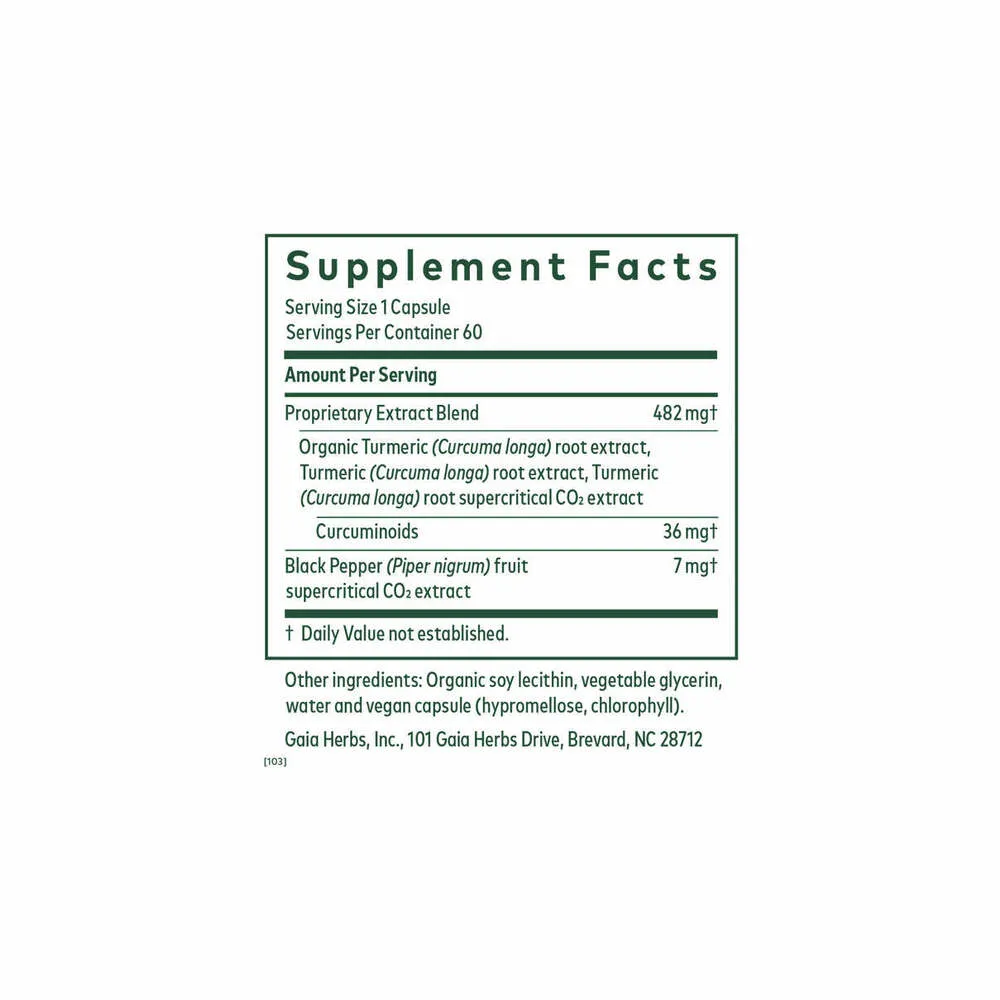 Curcuma Supreme NK-kB Formula - 60 Liquid Phyto-Caps | Gaia Herbs