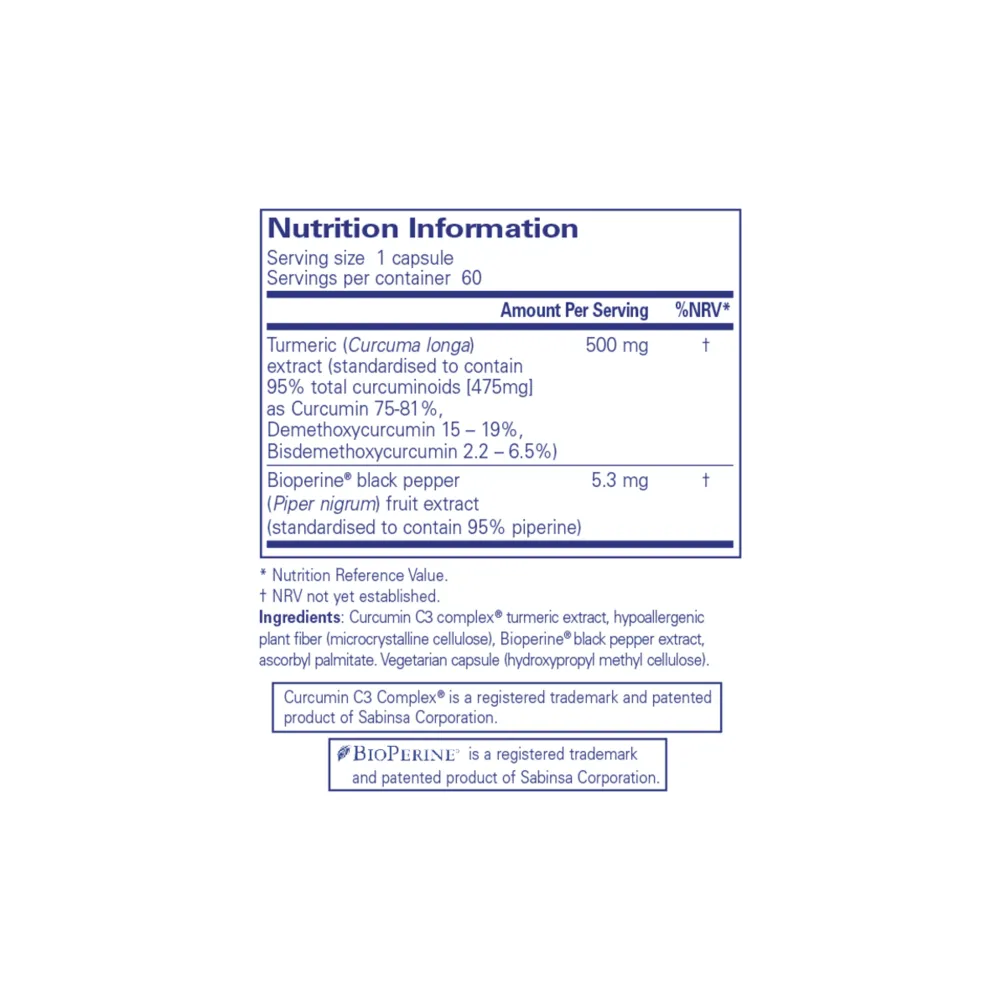 Curcumin 500 with Bioperine - 60 Capsules | Pure Encapsulations