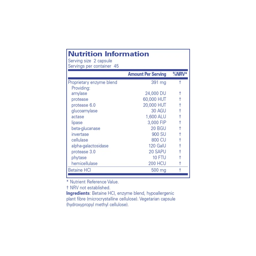 Digestive Enzymes Ultra with Betaine HCl - 90 Capsules | Pure Encapsulations