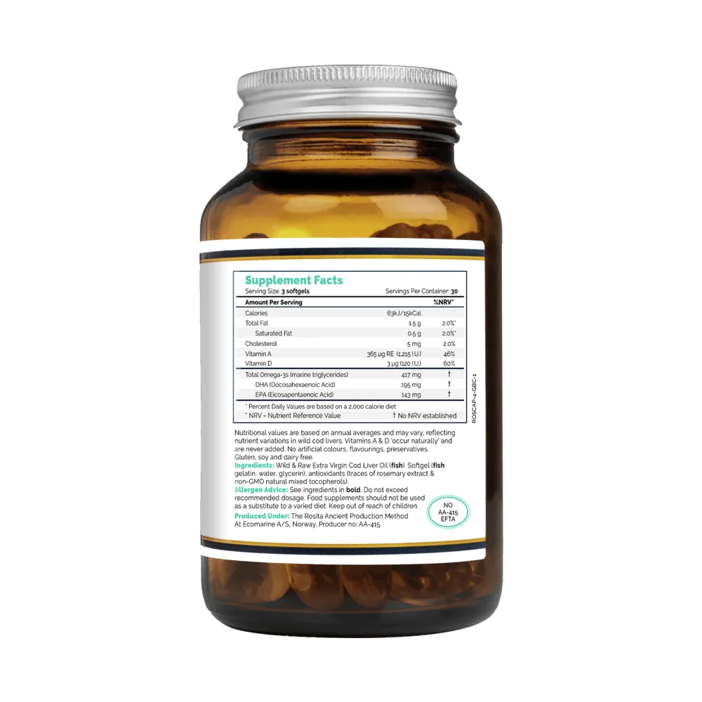 Extra Virgin Cod Liver Oil - 90 Softgels | Rosita