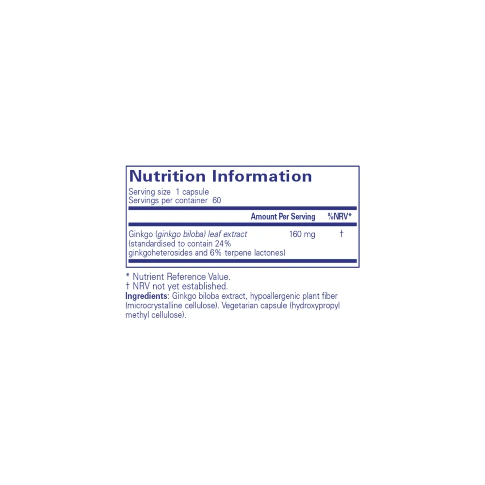Ginkgo 50 160 mg - 60 Capsules | Pure Encapsulations