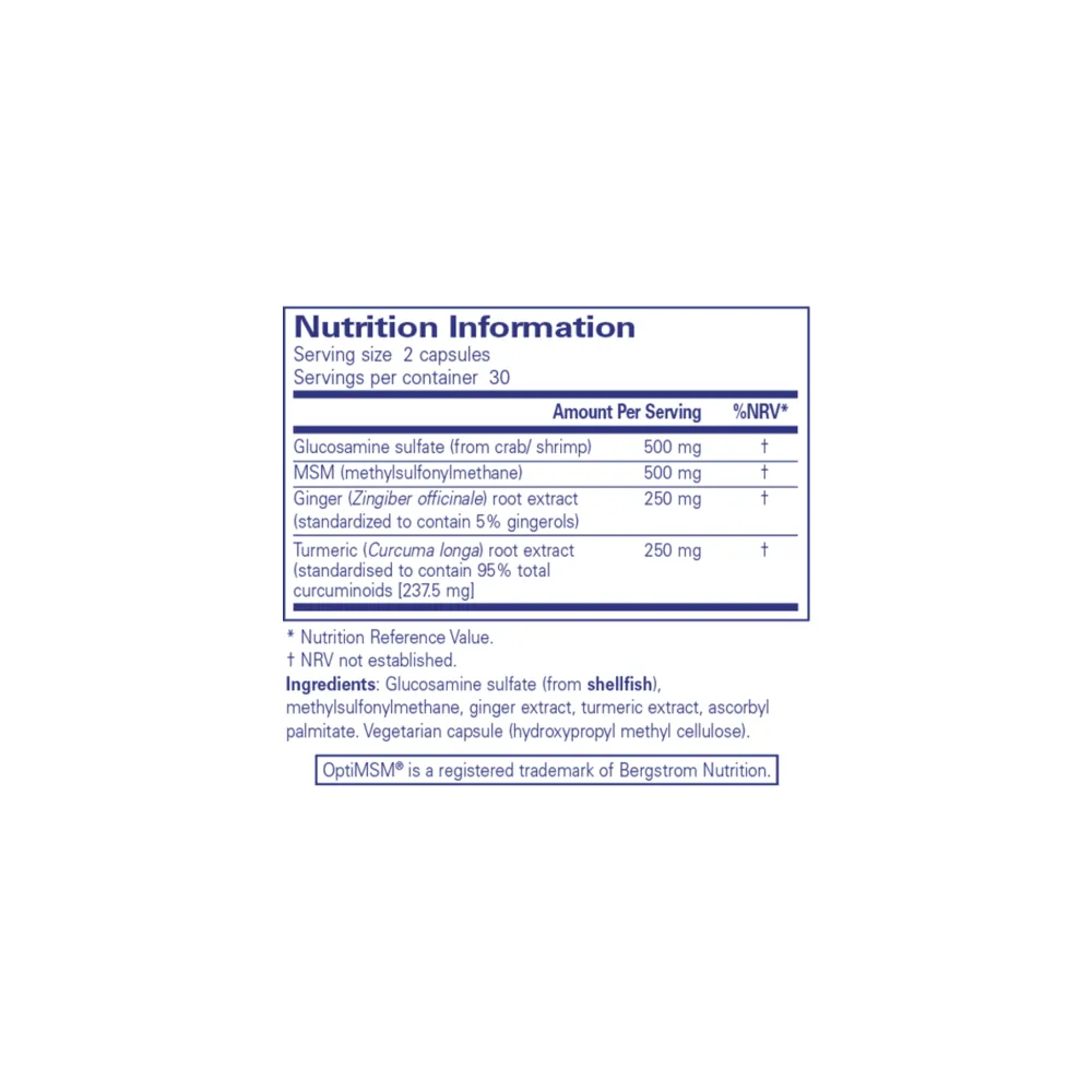 Glucosamine/ MSM with Ginger & Turmeric - 60 Capsules | Pure Encapsulations