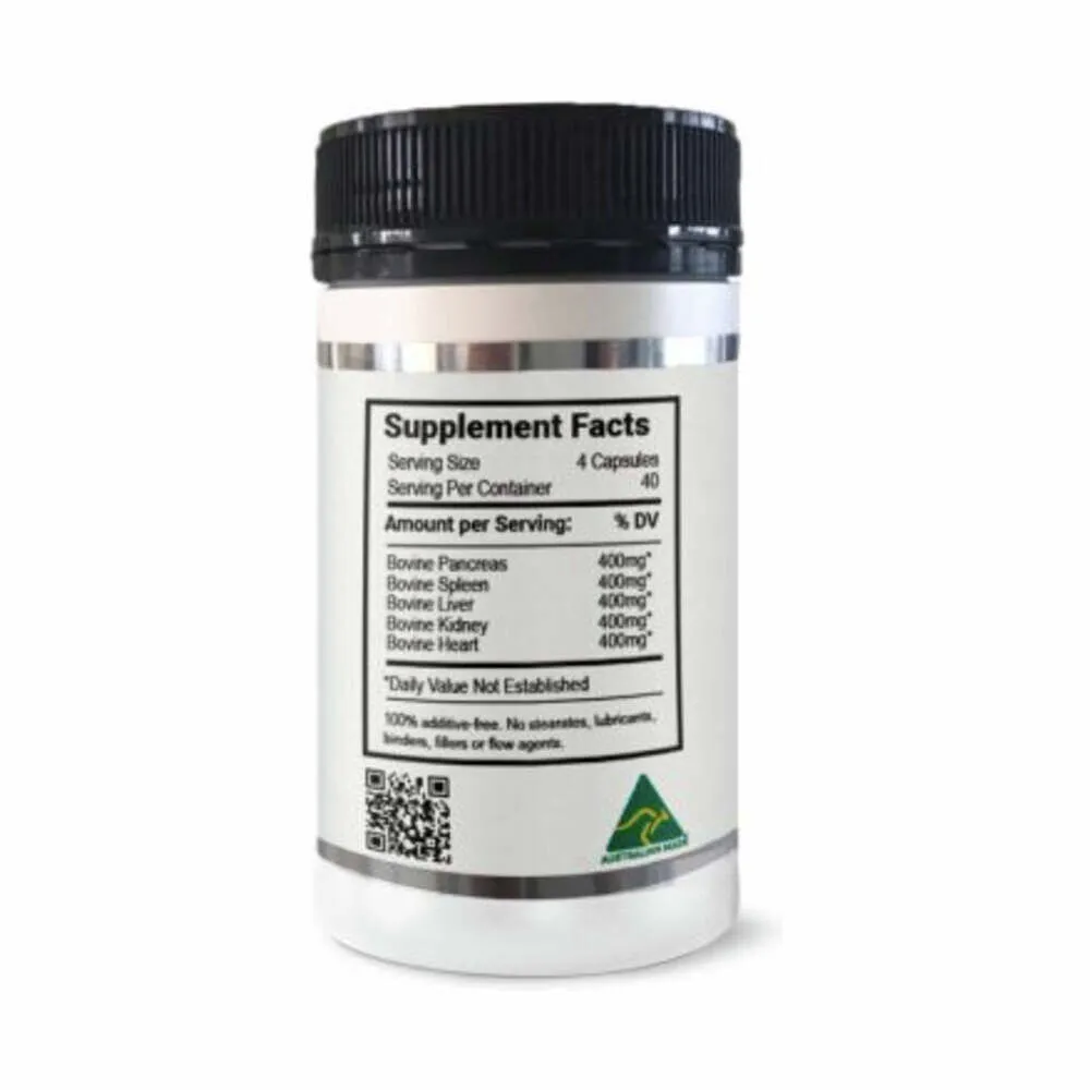 Grass Fed Beef Organs 500mg - 160 Capsules | NXGEN Wholefoods