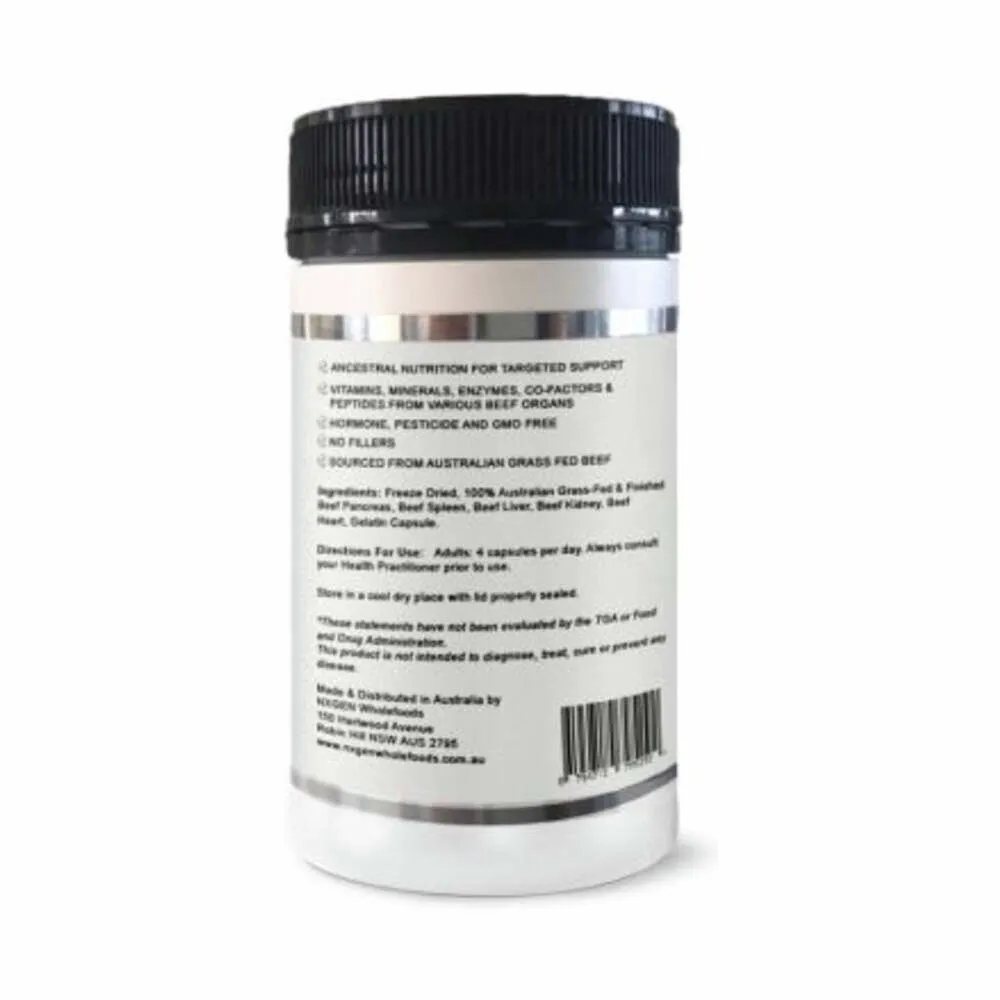 Grass Fed Beef Organs 500mg - 160 Capsules | NXGEN Wholefoods