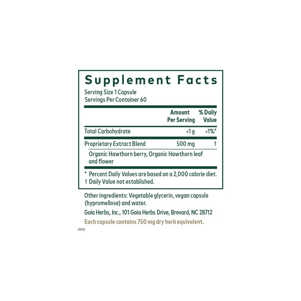 Hawthorn - 60 Liquid Capsules | Gaia Herbs
