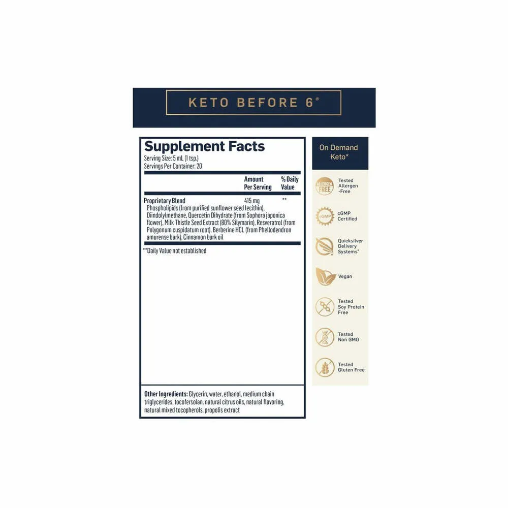 Keto Before 6 - 100ml | Quicksilver Scientific