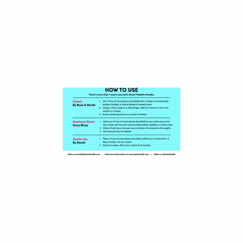 Lanto Sinus Probiotic Powder - 15g | Lanto Health