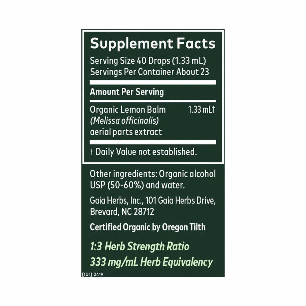 Lemon Balm Herb - 30ml | Gaia Herbs