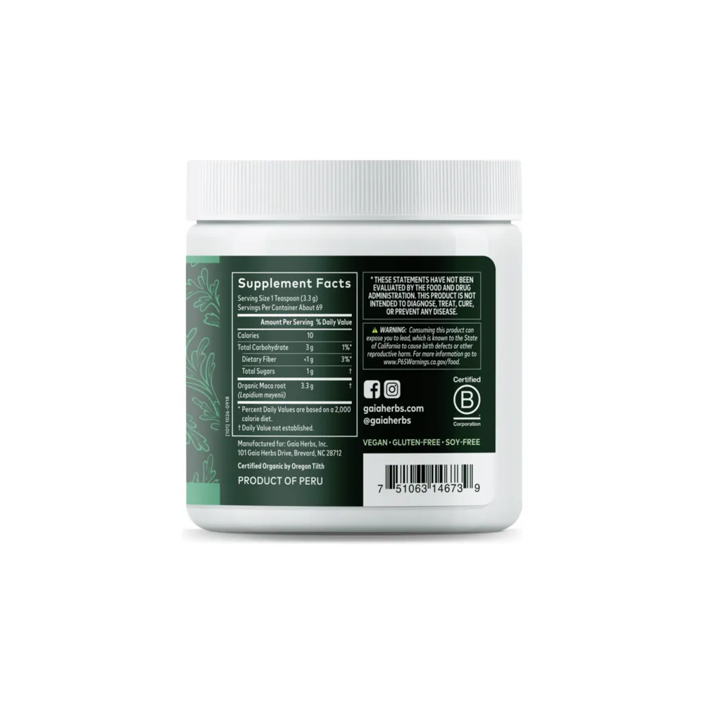 Maca Powder (Gelatinized) - 227g | Gaia Herbs