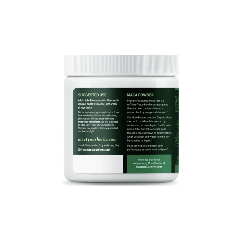 Maca Powder (Gelatinized) - 227g | Gaia Herbs
