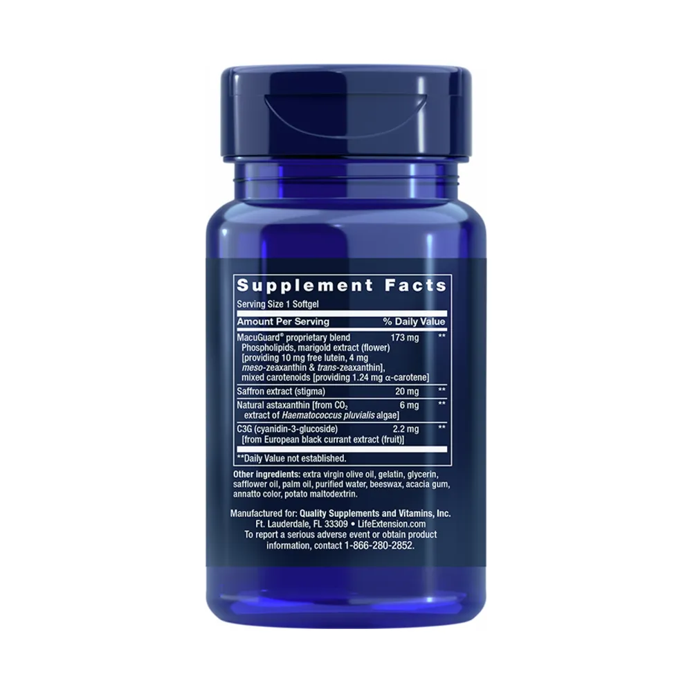 MacuGuard Ocular Support with Astaxanthin - 60 Softgels | Life Extension
