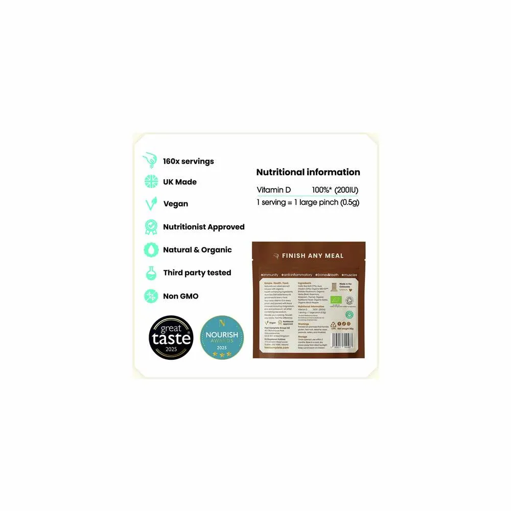 Aura Sea Salt - Mushroom & Herbs - 80g | Feel Complete