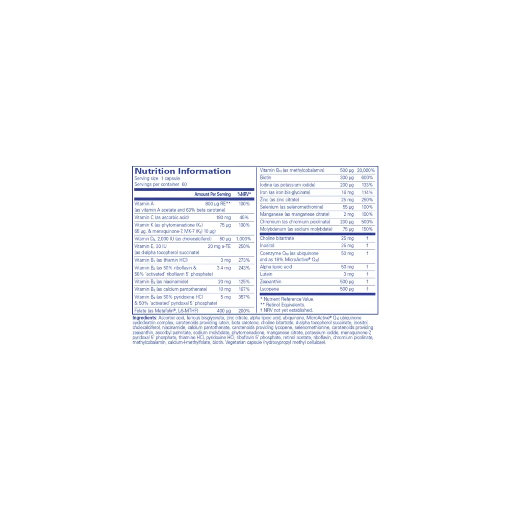 O.N.E. Multivitamin with Iron - 60 Capsules | Pure Encapsulations
