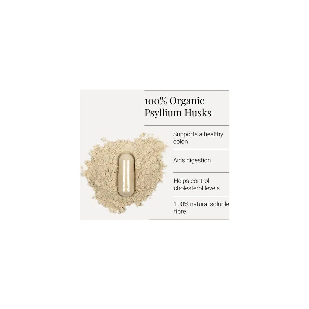 Organic Psyllium Husks - 120 Capsules | KIKI Health