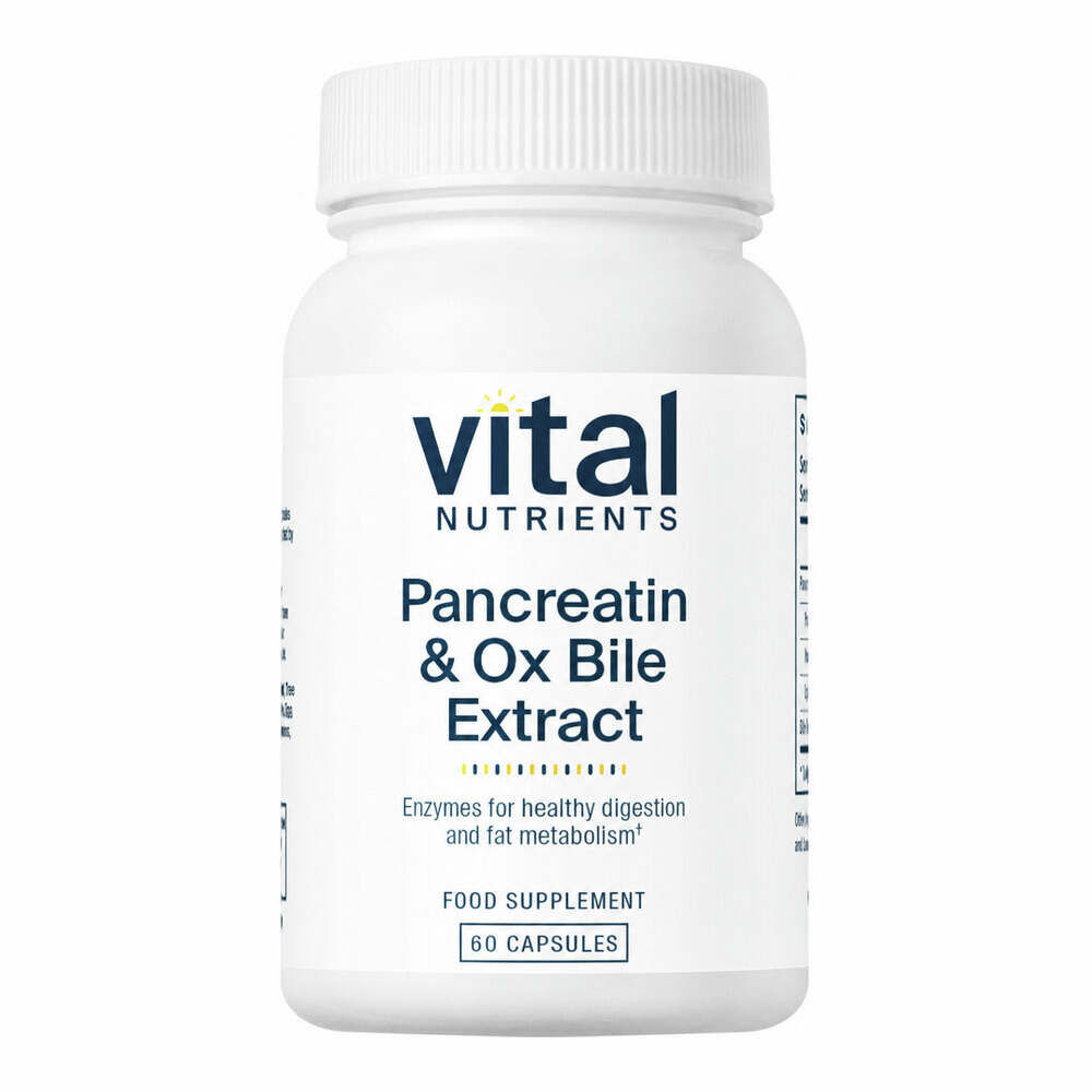 Pancreatin & Ox Bile Extract  - 60 Capsules | Vital Nutrients