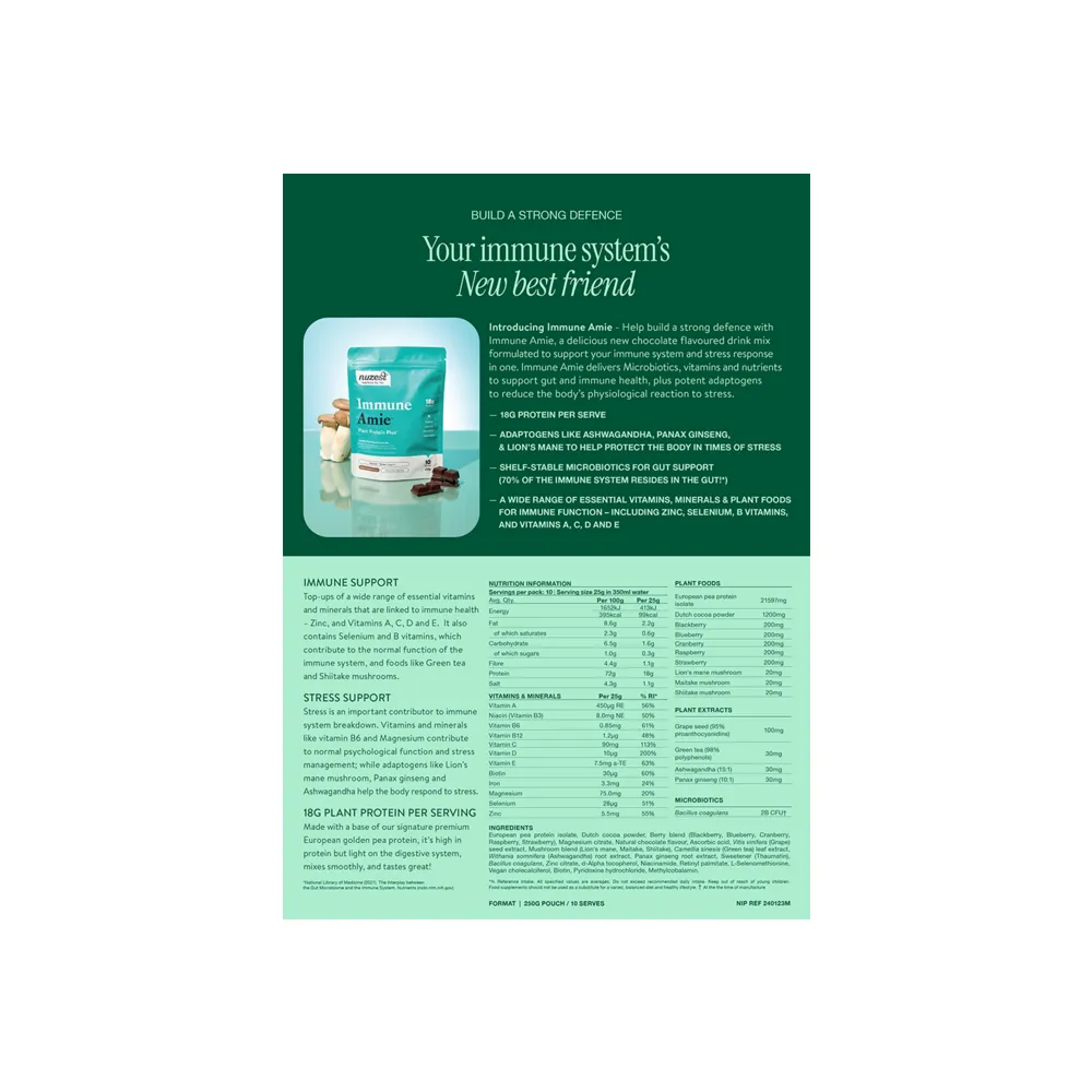 Plant Protein Plus - Immune Amie - 250g | Nuzest