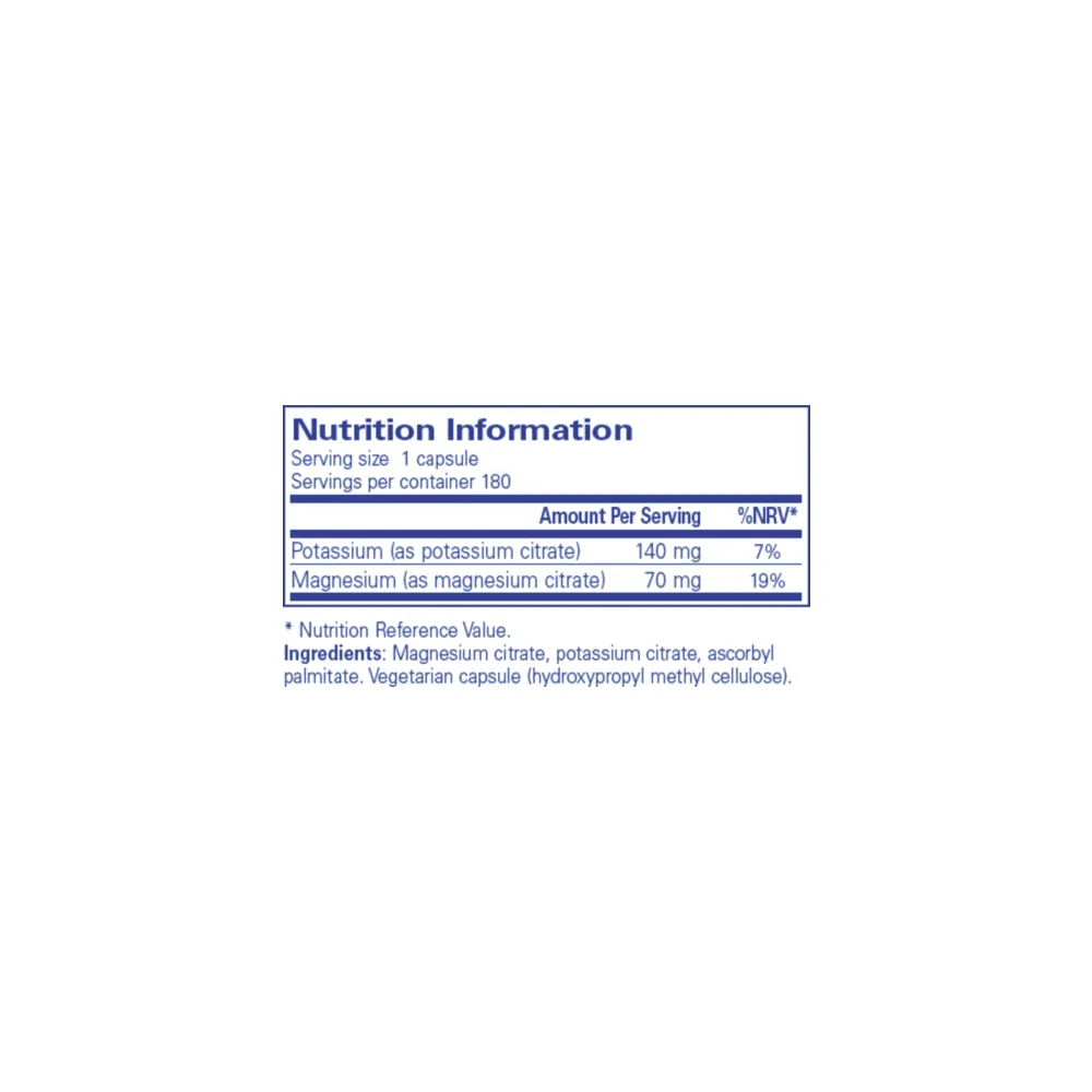 Potassium Magnesium (citrate) - 180 Capsules | Pure Encapsulations