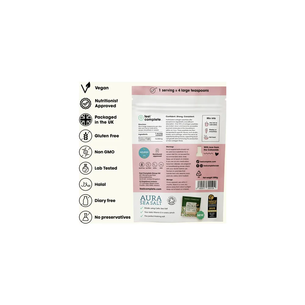 Skin Collagen - Grass Fed Collagen Peptides - 300g | Feel Complete