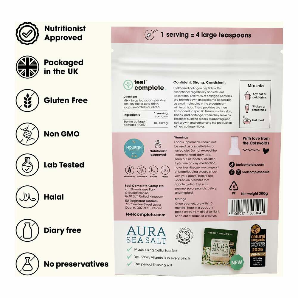 Skin Collagen - Grass Fed Collagen Peptides - 300g | Feel Complete