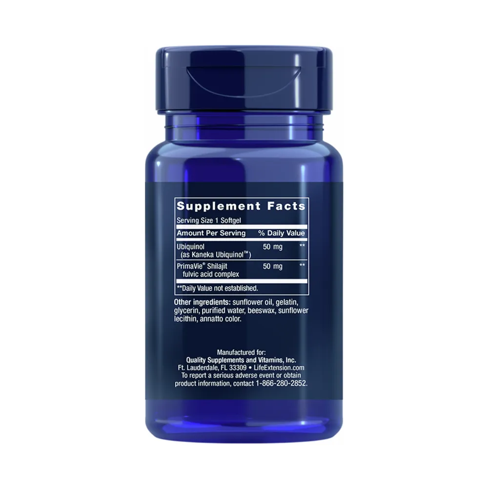 Super Ubiquinol CoQ10 with Enhanced Mitochondrial Support 50mg - 100 Softgels | Life Extension
