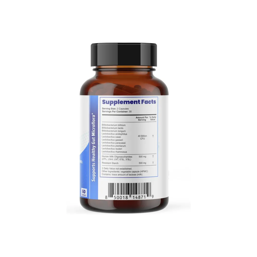 SuperHMO Synbiotic (5 Human Milk Oligosaccharides + Probiotics) - 60 Capsules | Layer Origin