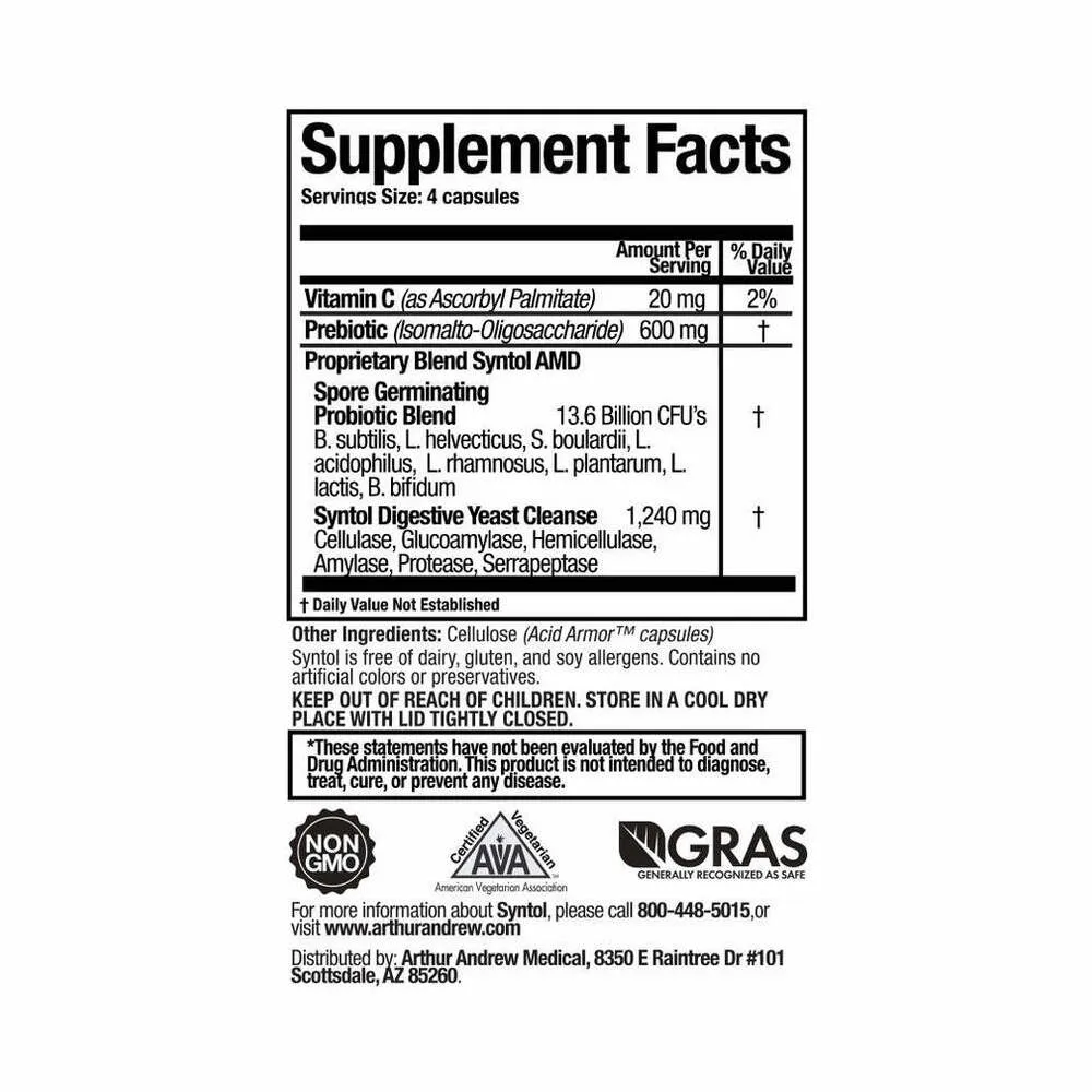 Syntol AMD (Advanced Microflora Delivery) - 360 Capsules | Arthur Andrew Medical