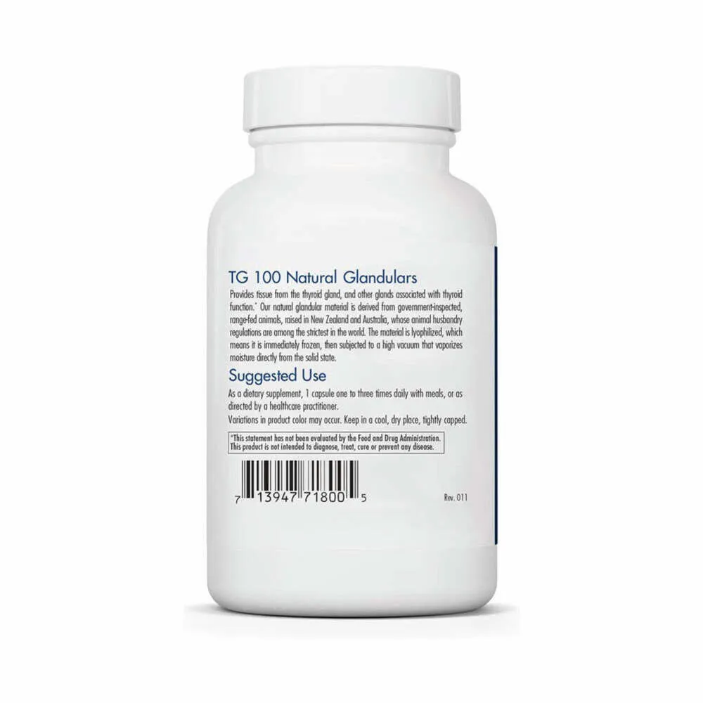 TG 100 Natural Glandulars - 100 Capsules | Allergy Research Group