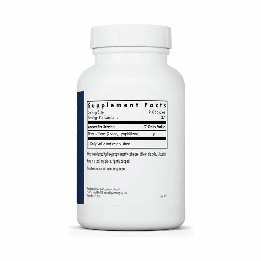 Thymus Natural Glandular 500mg - 75 Capsules | Allergy Research Group