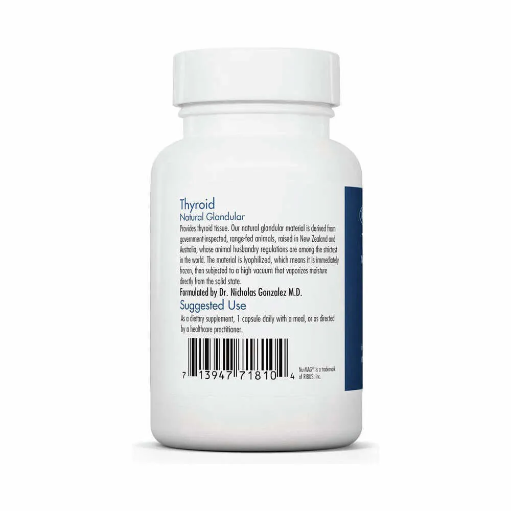 Thyroid Natural Glandular - 100 Capsules | Allergy Research Group