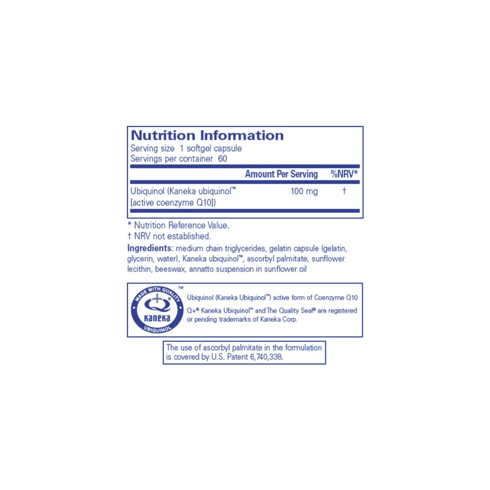 Ubiquinol-QH 100mg - 60 Capsules | Pure Encapsulations