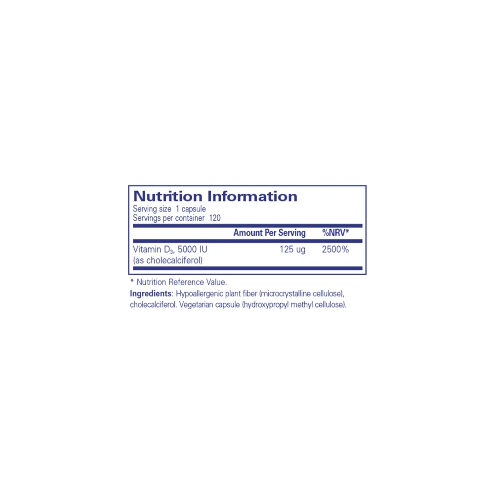 Vitamin D3 5,000 IU - 120 Capsules | Pure Encapsulations