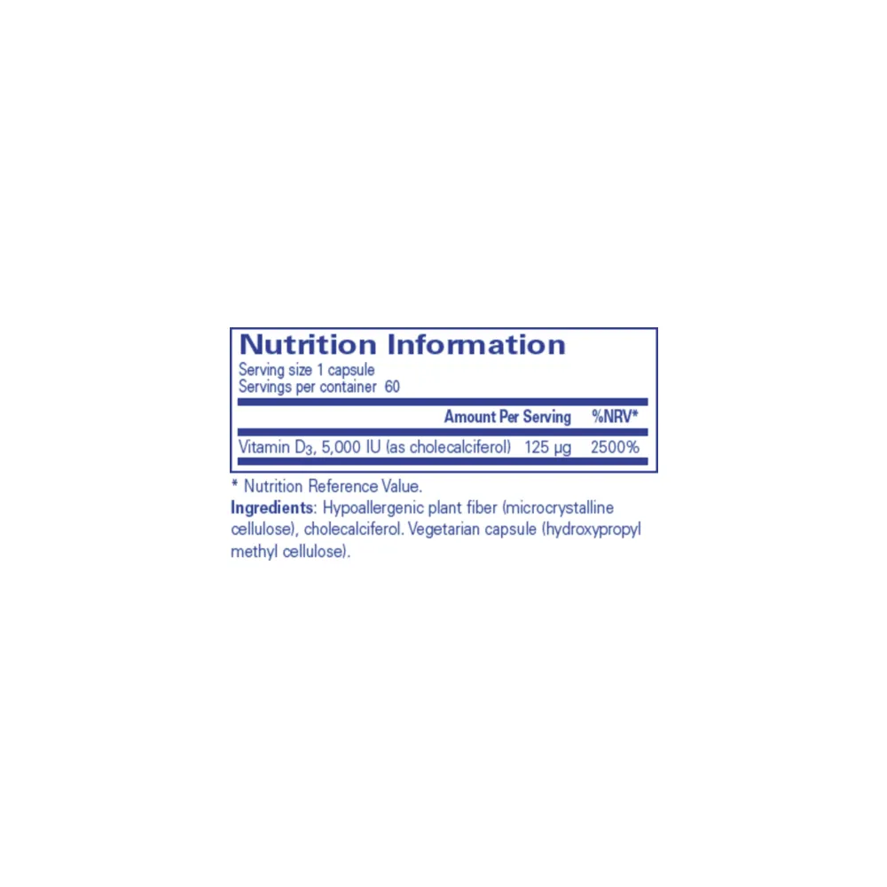 Vitamin D3 5,000 IU - 60 Capsules | Pure Encapsulations