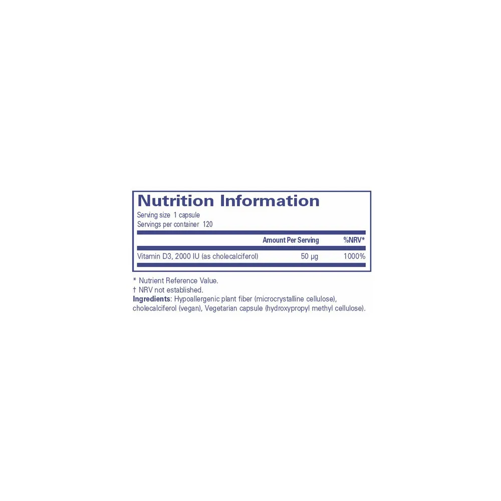 Vitamin D3 Vegan - 120 Capsules | Pure Encapsulations