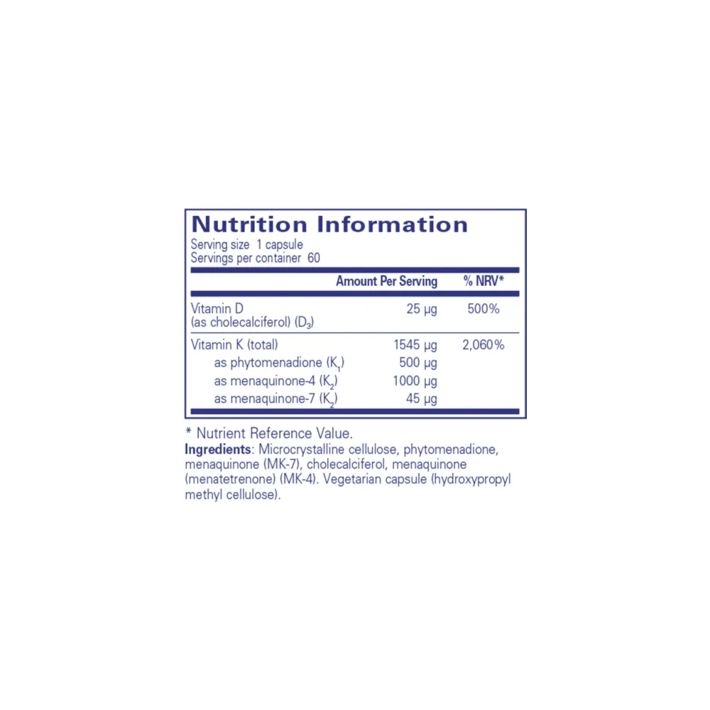 Vitamin K with D3 - 60 Capsules | Pure Encapsulations